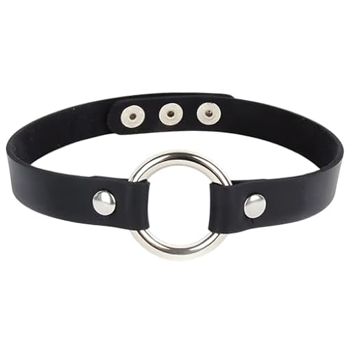 CALFOVERA Gargantilla Ajustable de Cuero Sintético para Mujer, Estilo Gótico, con Anilla En O, Cadena de Cuero, Diseño Punk Negro, Collar Circular Corto con Remaches para Bisutería, Regalo de Fiesta | Ya disponible en tu tienda friki favorita! En mundofriki.es!
