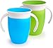 Munchkin Tasse d'apprentissage Miracle 360ᵒ - verte/bleue - 207 ml , lot de 2