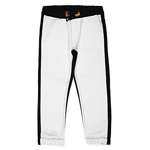 Image of Urbano Juniors Boys Mid Rise Color-Blocked Slim Fit Jogger Jeans Stretch