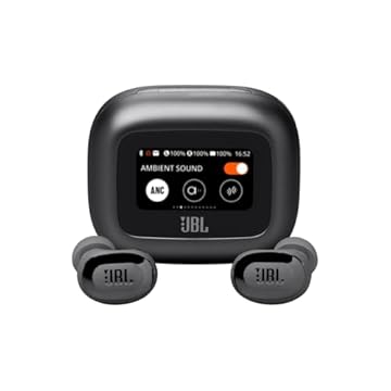 JBL, Fone de Ouvido Bluetooth, Live Buds 3, Intra Auricular, Sem Fio, Com Tela de 1.45", Cancelamento de Ruído, Resistente À Água e Poeira - Preto