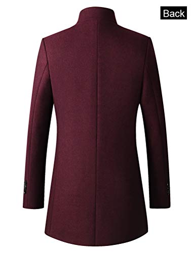 FTCayanz Men's Trench Coat Wool Blend Slim Fit Top Coat Single Breasted Business Overcoat2