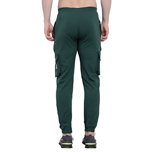Image of BLUE STAR SHARK Men's Premium Stretchable Cargo Joggers | Regular Fit, Stylish Track Pants with Pockets | Soft Smooth Feel, Logo on Front, Comfortable Everyday Wear