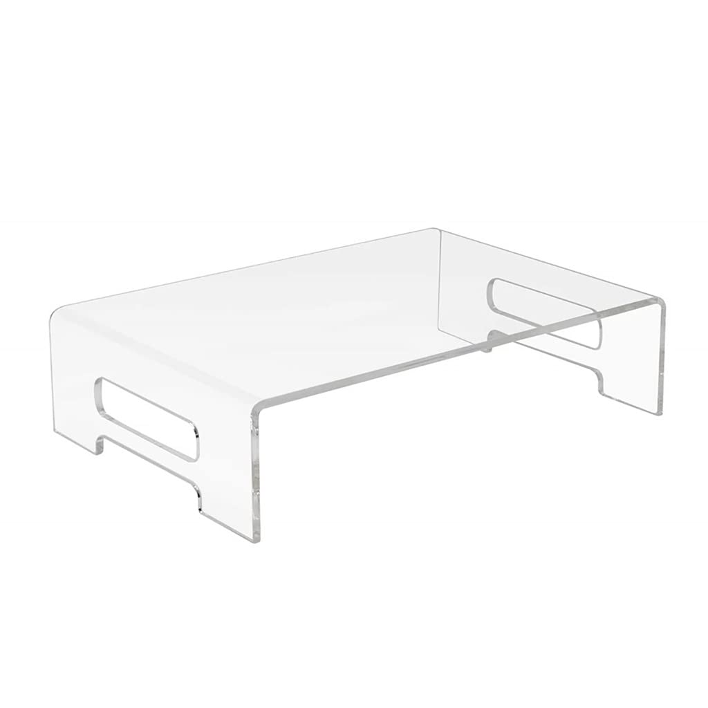 Multi-Functional Desktop Notebook Laptop Stand Non-Slip Transparent Acrylic Desk Screen Riser with Side