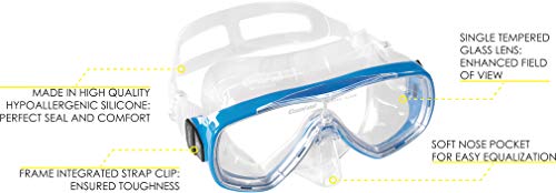 Cressi Adult Wide View Comfortable Snorkeling Mask & Snorkel | Onda & Mexico: made in Italy miniatura 2