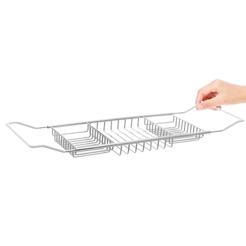 GALPADA Soporte Multifuncional para Bañera De Acero Inoxidable Diseño Expandible y Antideslizante Adecuado para Colocar Revistas y Accesorios De Baño
