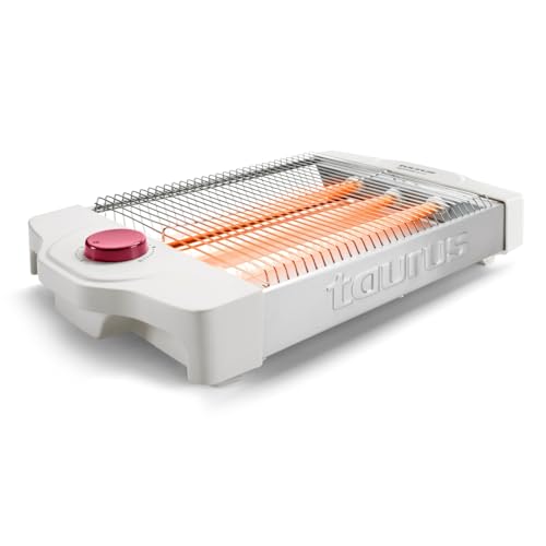 Taurus - Tostador Plano Horizontal Neptuno Plus 900W | 24X20cm Superficie Tostado | 12 Niveles Tostado | 3 Resistencias Tostado Uniforme | Indicador Acústico | Bandeja Recogemigas | Recogecables