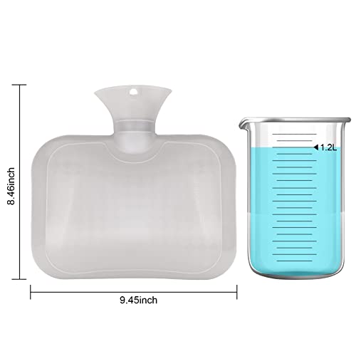Oukhot Water Bottle With Soft Fleece Cover Hand Pocket, 1.5L Hot Water Bag Hand Warmer, Hot/Cold Therapy #TOP3