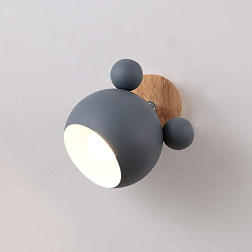 Preisvergleich Produktbild Modern Wandlampe Kinderzimmer Schlafzimmer Wandlicht Einfache Karikatur Der Kinder, Die Nachttischlampe-Led Lichtquelle 5W Weißes Light_Grey Liestschlafzimmer, Badezimmer, Flur, Balkon, Treppen