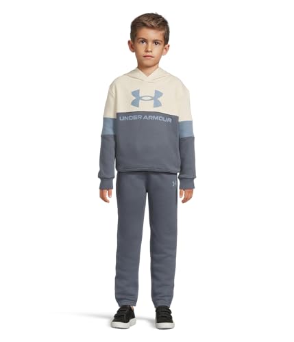 Under Armour Boys Rival PO Hoodie Set (Little Kid/Big Kid), Stone, 5 Years, Little Kid