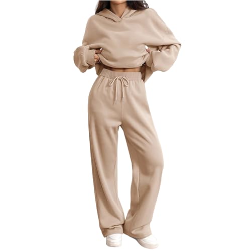 2 Piece Sweatsuits for Women Lounge Tracksuits Oversized Fleece Hoodies