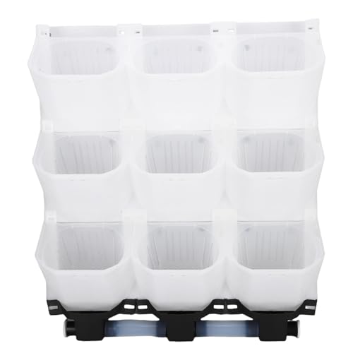 Fockety Macetero de Pared con 9 macetas, macetero Vertical para Plantas de Interior, Soporte de Pared para macetas de Flores y Verduras, para Uso en Interiores y Exteriores (White)