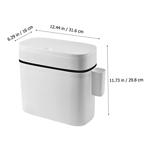 Caneca de basura rectangular blanca de plástico miniatura 6