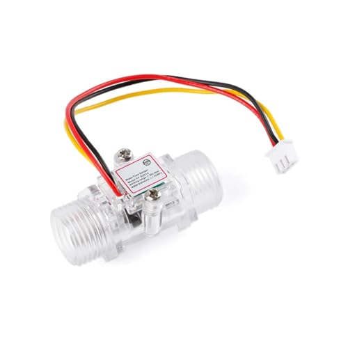 水流センサースイッチ G1/2 "流体流量計水制御透明エンクロージャ DC 5-15V 給湯器用 明確な読み取り(White)