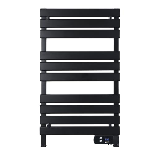 YOEVU | Radiador toallero eléctrico | 500W, Aleación de Aluminio | Temporizador LED, 2 Modos, IP24 | Calienta y Seca Toallas con bajo Consumo | Negro