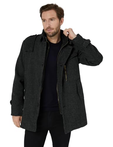 Image of Wantdo Men's Wool Blend Jacket Stand Collar Windproof Pea Coat