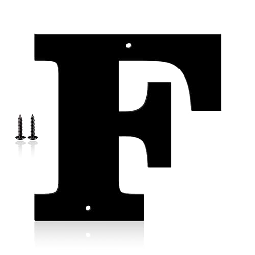 10 Inch Metal House Numbers, House Address Letters and Numbers for Outside Signs, Metal Letters Door Numbers Signage Street Address Plaque for Garden Door Mailbox Decor (Letter F) Deal