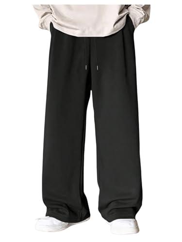 Men's Baggy Sweatpants Drawstring Wide Leg Track Sweat Pants Athletic Lounge Pants Joggers