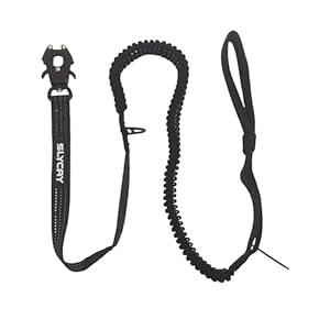 No Pull Tactical Dog Leashes for Medium/Large Dogs – Heavy Duty with Aluminum Frog Clip, Reflective Bungee Leash with Soft Padded Handle, Black 4-6FT Long & Strong with Car Seat Belt