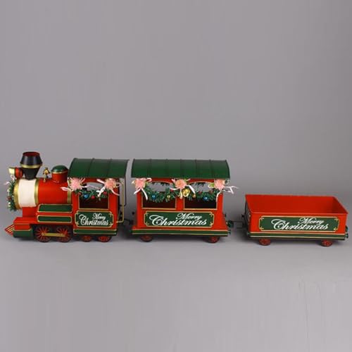 Vaveren Modelo de trem de natal decoração de natal adereços coleções vintage crianças adultos brinqu