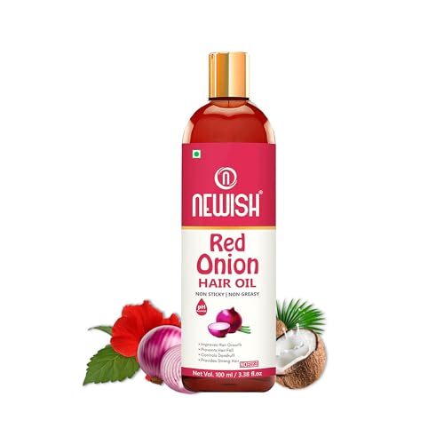 Newish Red Onion Oil for Hair Regrowth Men and Women, Dry Damaged Hair & Growth - Oil Hair Care Natural Hair Growth Oil - Hair Treatment for Dry Damaged 3.38 Fl Oz