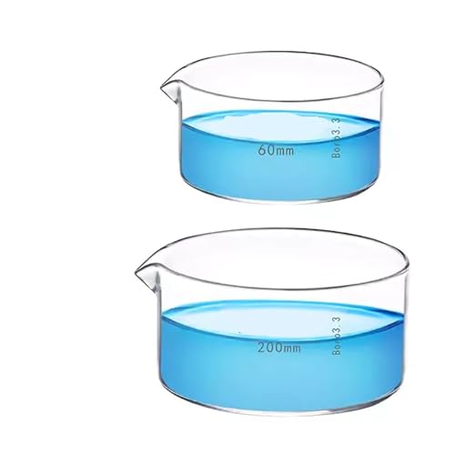 Cristalizador de vidrio con boca, fondo, pared gruesa, cristalería experimental(200mm 1pcs)