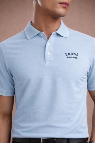 Image of ENDEAVOUR WEAR Men Men Short Sleeve Solid Cotton Rich Polo T Shirt | Collar Tshirts | Half Sleeves | Plain-Regular Fit