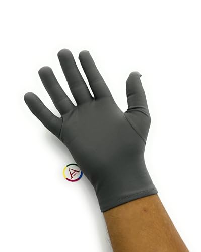 Image of Aone Premium Microfiber Lint Free Grey Hand Gloves 1 Pair Anti-Smear /Anti-Fingerprint for Quality Check /Scratch-free Handling for Jewellery /Diamond /Gemstone, Watch Boutique, Sun & Dust Protection