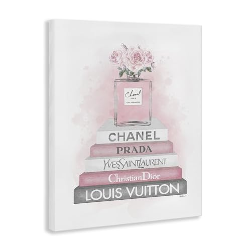 Image of Stupell Industries 'Pink Roses Perfume Bottle Glam Fashion'| Canvas Art
