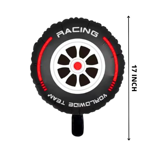 Image of Party Decorz Racing Car Tyre Foil Balloon (20 Inch, 1pcs) For Racing Theme, Bike Theme, Racing Car Theme Birthday Party Decoration