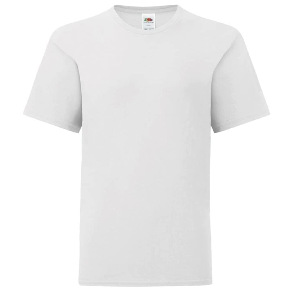 Fruit Of The Loom Unisex White Original Short Sleeve T-Shirt In | Size: 3-4 Years