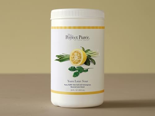 The Perfect Puree Yuzu Luxe Sour Fruit Puree, Gourmet Japanese Citrus Concentrate for Cocktails & Desserts, 28 fl oz Box (6-Pack), Kosher Certified