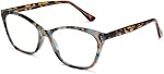 2SeeLife Large Cat Eye Reading Glasses For Women - Medium-Wide Faces, Durable Frame, Spring Hinges, Oversized Cateye Readers