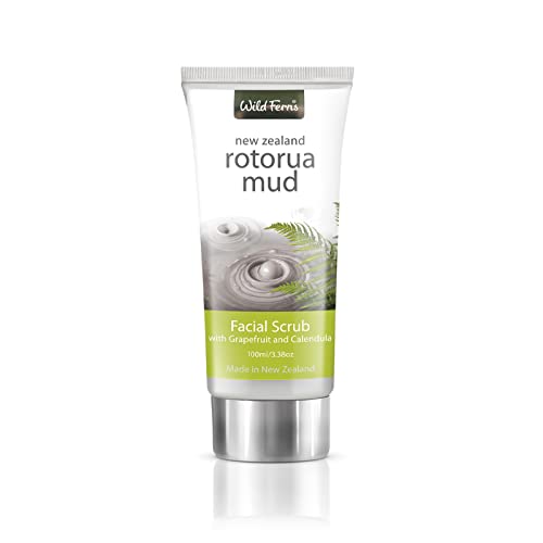 Wild Ferns Rotorua Mud Facial Scrub with Grapefruit & Calendula, 100 milliliters
