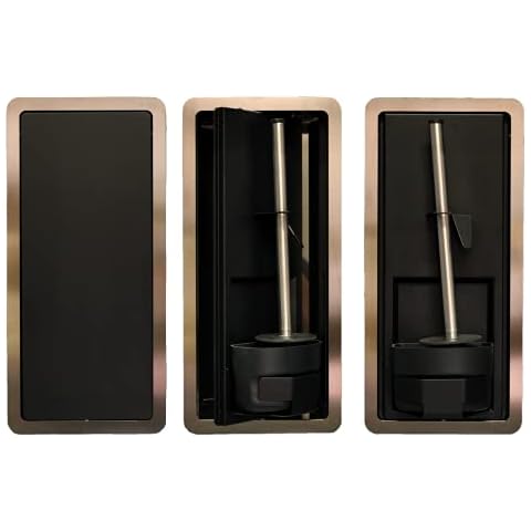 Toilet brush holder | Toilet brush with concealed toilet brush holder , stainless steel , COMPONENDO , Made In Italy (Matt Black) Cover