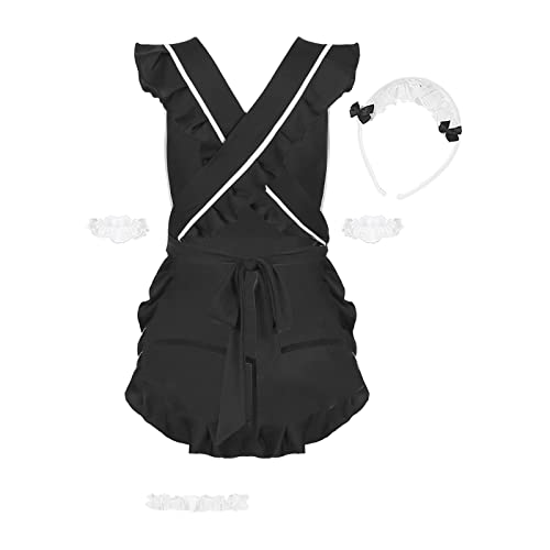 Women Costume French Maid Apron Fancy Dress Cosplay Lingerie Set