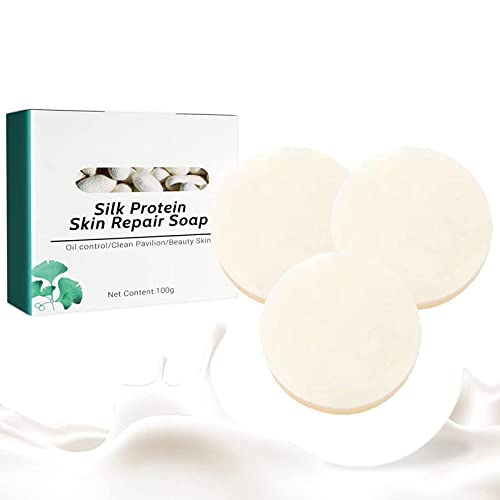 Skinferm Collagen Milk Whitening Soap, Silk Protein Goat Milk Soap, Skinferm Silk Protein Whitening Soap, Exfoliating And Brightening Soap For Dull (3PCS) Cover