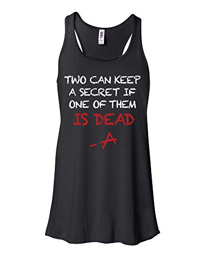 PLL Two Can Keep A Secret Logo Pretty Little Liars Merchandise Flowey Tank Top For Women (Black, Medium)