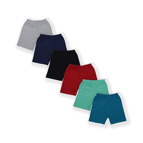 Image of YUV Infant Boys & Girls Multi-Color Pack of 6 100% Soft Cotton Solid Shorts for 0 to 36 Months