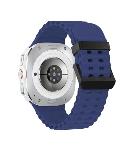 [PLYYQZM] �ɍ��� Sam su ng Galaxy Watch 7 Ultra 47mm�p ���ԂȂ��X�|�[�c�V���R���o���h �_�炩�� ���[�v�X�g���b�v�u���X���b�g �ɓK��(Black-Midnight blue)