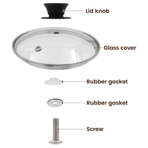 HEVSTIL Universaldeckel für Töpfe, Pfannen und Bratpfannen, 15 cm, transparenter Glasdeckel mit hitzebeständigem Silikongriff… – Ansicht 4