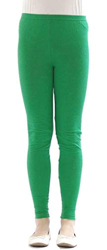 Image of Baba & Baby Girl's Skinny Fit Cotton Leggings (NGL-HI Green 12 Years-13 Years)