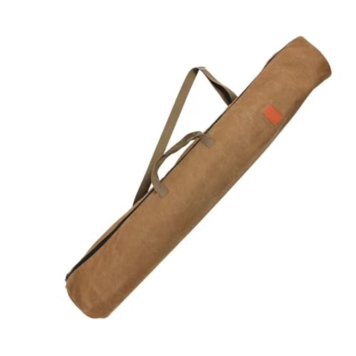 QIUPFGUT Rutentasche Rod Case Angelkoffer Futteral,Fishing Rutentasche mit Schultergurt,Große Kapazität Angeltasche,Leinwand, Lange Angeltasche (Gelb 1.3m)