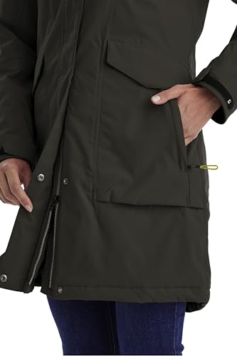 killtec Damen Parka/Mantel wasserdicht mit abzippbarer Kapuze Damen Funktionsparka, dunkeloliv, 46, 43284-000