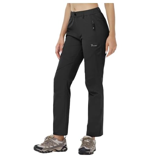 JHMORP Women's Hiking Pants Lightweight Quick Dry Water Resistant Outdoor Sport Work Rain Pants with Zipper Pockets (Black,CA XS)