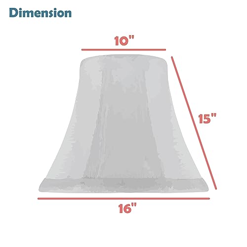 Image of Aspen Creative 34002A Transitional Scallop Bell Shape Spider Construction Lamp Shade in White Ivory, 16 inch wide (10 inch x 16 inch x 15 inch)