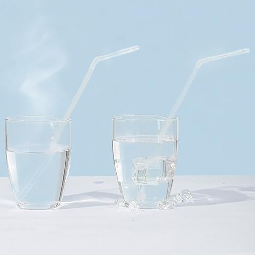 100 pitillos plásticos transparentes flexibles 20 cm miniatura 3