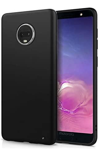 Image of Mobile Back Cover Case for Motorola Moto G6 Plus (Silicone Case|CameraProtection|Black SC1510)