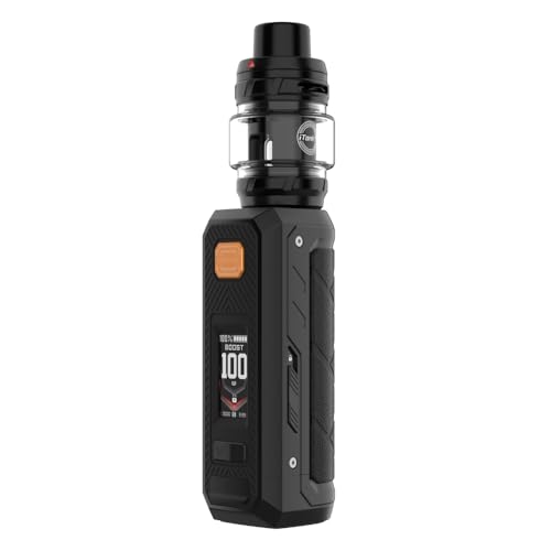 For Vaporesso Armour Ultra Kit 100 W Box Mod (Noir obsidienne) Batterie 5500 mAh | 6 ml Atomiseur iTANK T Réservoir | Résistance double mesh GTi 0,2 Ω/0,4 Ω | Écran TFT 0,96" Original - No Nicotine