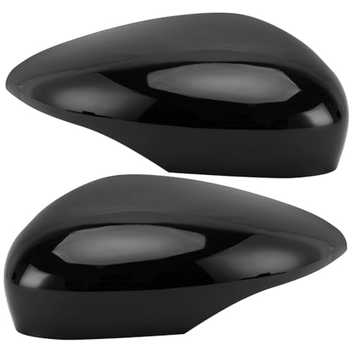 Pair Gloss Black Front Rearview Wing Mirror Cover Caps Housing Fits For Ford Fiesta MK7 2008 2009 2010 2011 2012 2013 2014 2015 2016 2017 Left & Right Side UK