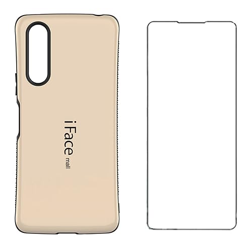 iFace mall Xperia 10 V 用 ケース & 強化ガラスフィルムセット 2点 SO-52D SOG11 A302SO XQ-DC44 カバー ストラップホール TPU Xperia10V 耐衝撃 耐摩擦 ワイヤレス充電対応 画面保護フィルム